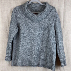 Olsen Europe Women’s Medium‎ Wool Blend Gray Cowl Neck Cozy Sweater